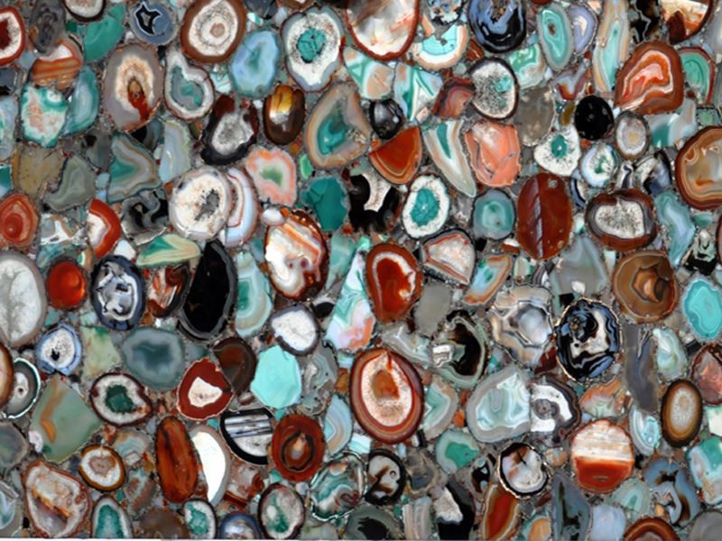 বিভিন্ন রঙ Agate রত্ন পাথর স্ল্যাব
